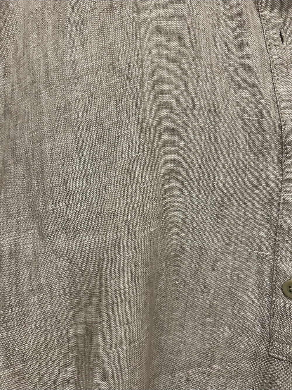 Eileen Fisher Neutral Taupe Linen Button Dress - Picture 4 of 6